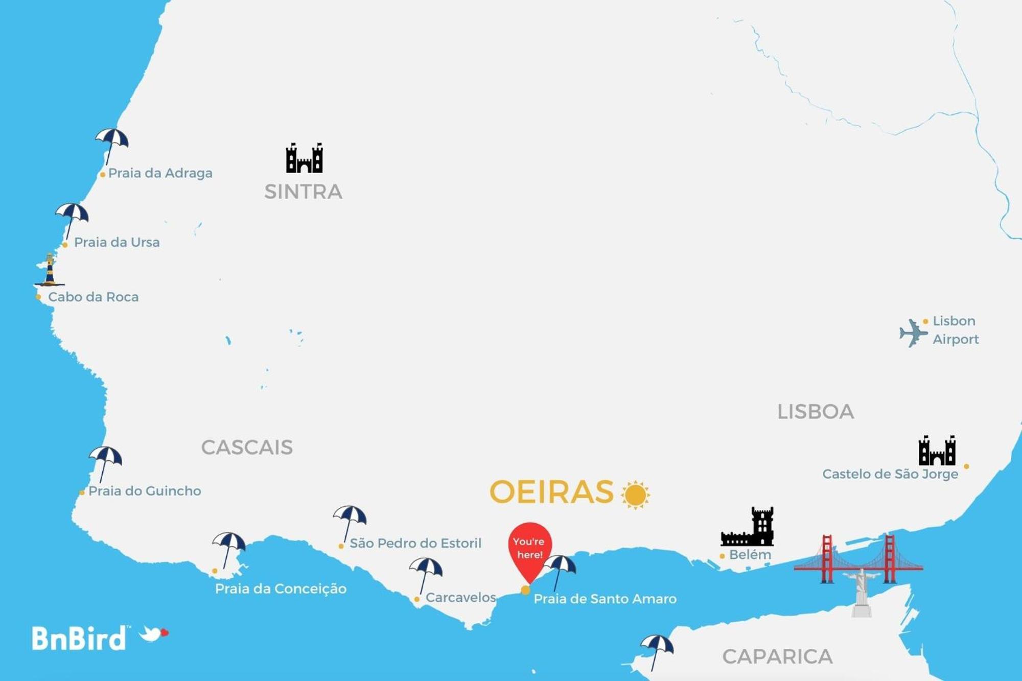 Santo Amaro Beach Family Stays Оейраш Екстер'єр фото